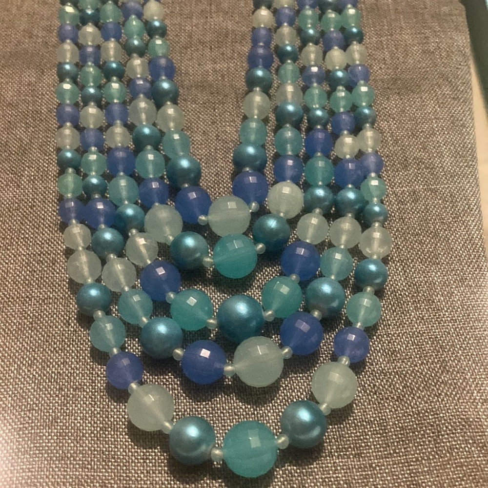 Vintage blue cascade necklace